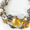 琥珀とスキャポライトのブレスレット